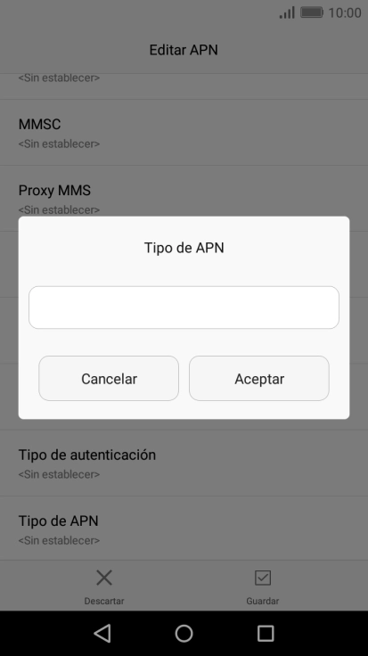Introduce default y pulsa Aceptar.