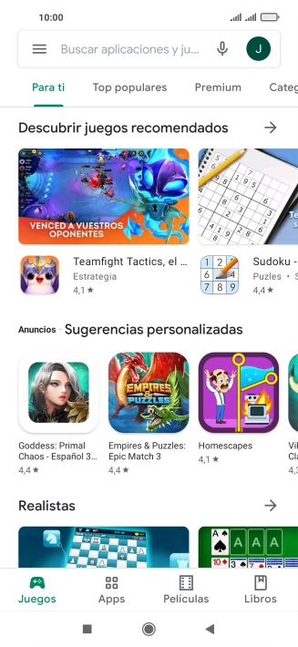 Desliza el dedo hacia la derecha desde la parte izquierda de la pantalla.