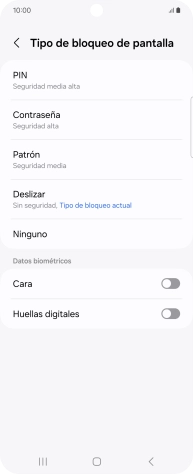 Pulsa Huellas digitales.