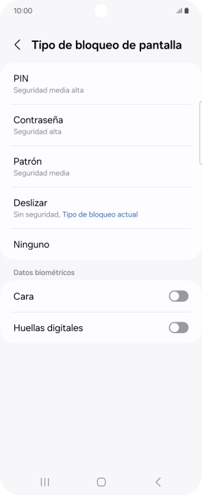 Pulsa Huellas digitales.