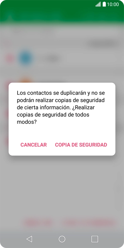 Pulsa COPIA DE SEGURIDAD.