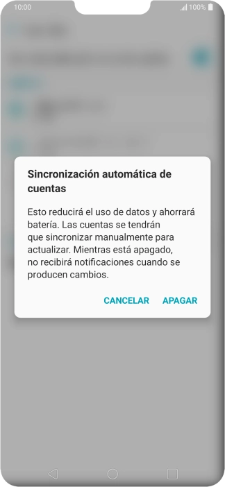 Si desactivas la función, pulsa APAGAR.