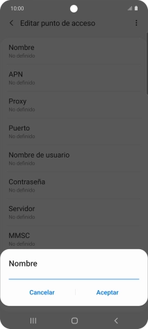 Introduce Vodafone Internet y pulsa Aceptar.