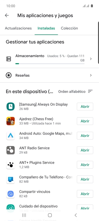 Pulsa la app deseada.