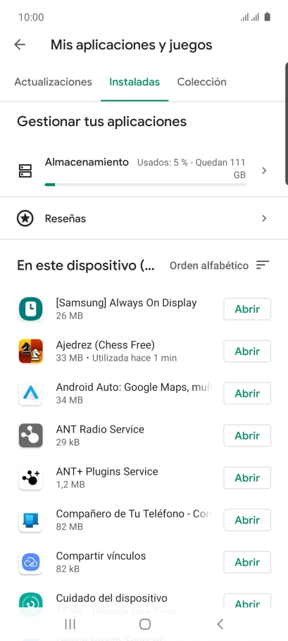 Pulsa la app deseada.