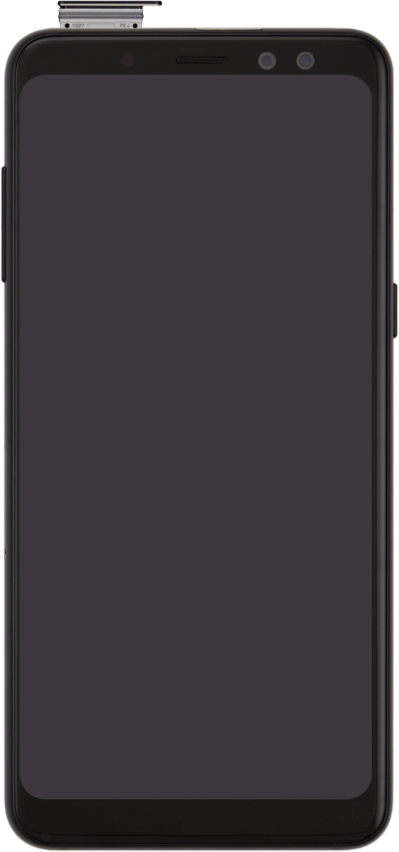 Retira el contenedor de tarjetas del teléfono.