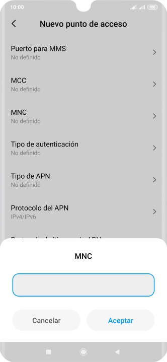 Introduce 01 y pulsa Aceptar.