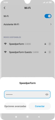 Introduce la contraseña de la red wifi y pulsa Conectar.