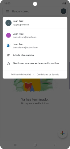 Pulsa la cuenta de correo electrónico deseada.