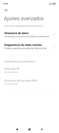 Pulsa Itinerancia de datos.