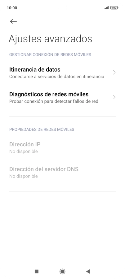 Pulsa Itinerancia de datos.