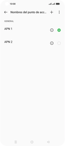 Pulsa en el campo junto a la conexión de datos para activarla.