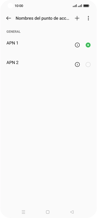Pulsa en el campo junto a la conexión de datos para activarla.