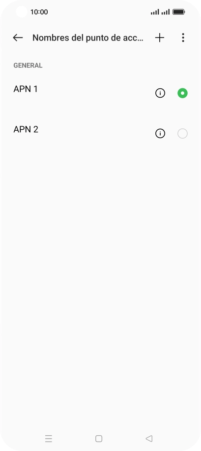 Pulsa en el campo junto a la conexión de datos para activarla.