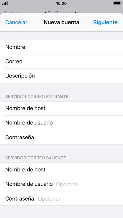 Pulsa Nombre de usuario e introduce el nombre de usuario de tu cuenta de correo electrónico.