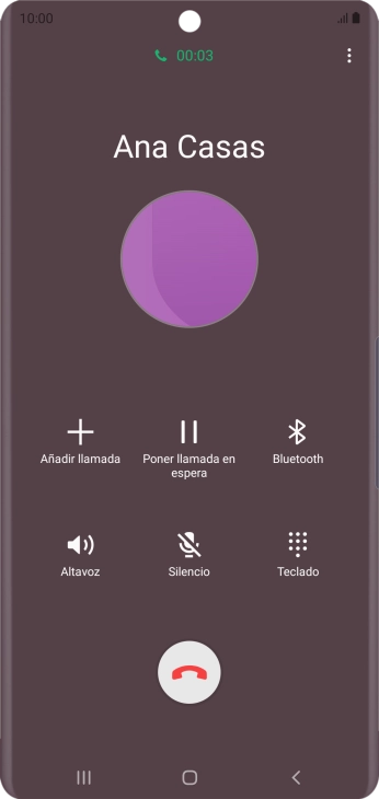 Pulsa el icono de finalizar llamada.