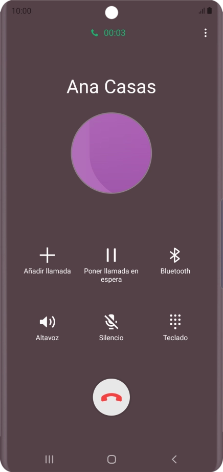 Pulsa el icono de finalizar llamada.