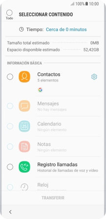 Pulsa los tipos de datos deseados.
