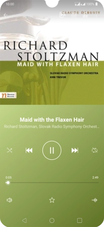 Pulsa la flecha hacia la derecha para ir al archivo de música siguiente.