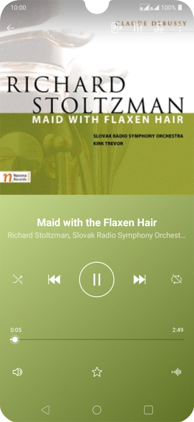 Pulsa la flecha hacia la derecha para ir al archivo de música siguiente.