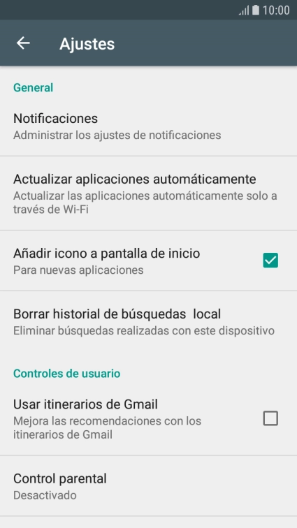 Pulsa Actualizar aplicaciones automáticamente.
