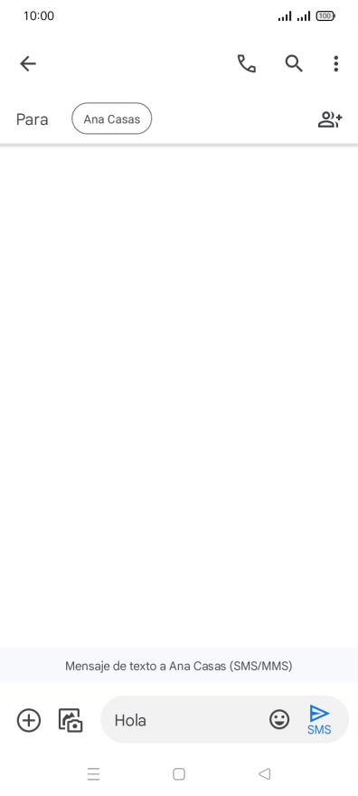 Pulsa el icono de envío cuando termines de escribir el mensaje corto.