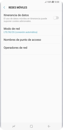 Pulsa Modo de red.