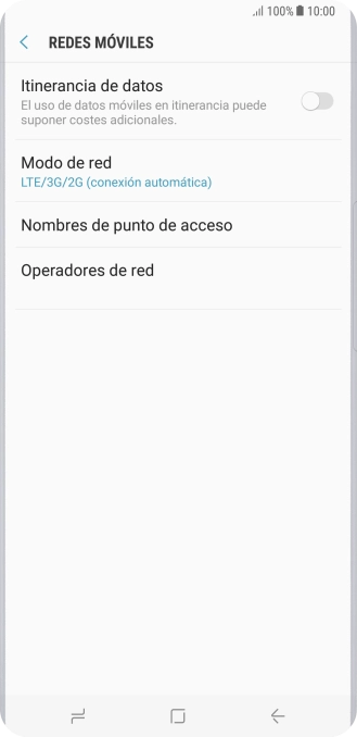 Pulsa Modo de red.