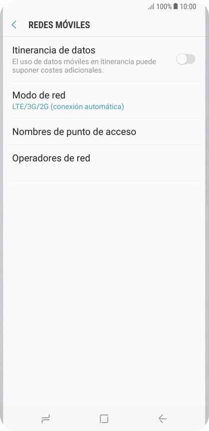 Pulsa Modo de red.