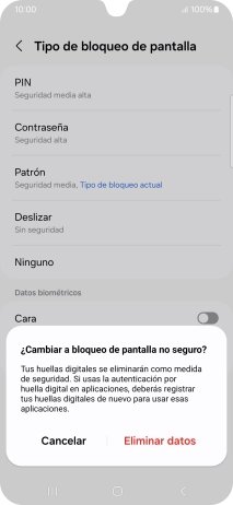 Pulsa Eliminar datos.