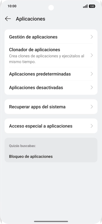 Pulsa Gestión de aplicaciones.