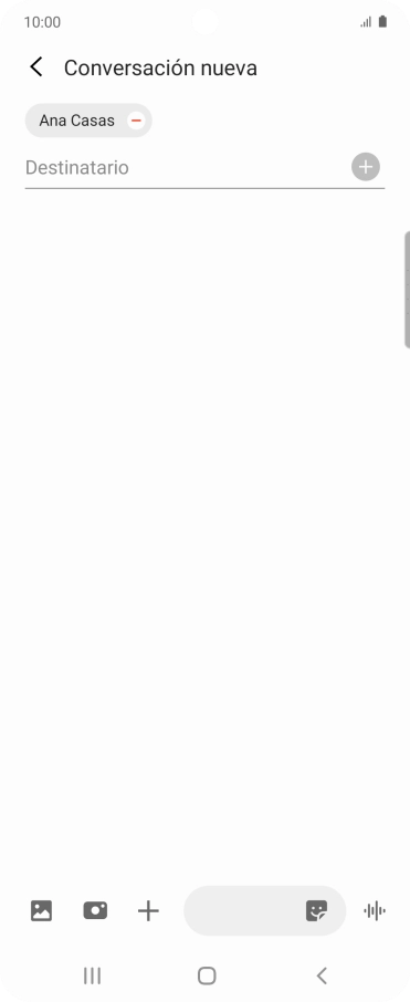 Pulsa en el campo de escritura  y escribe el texto del mensaje corto.