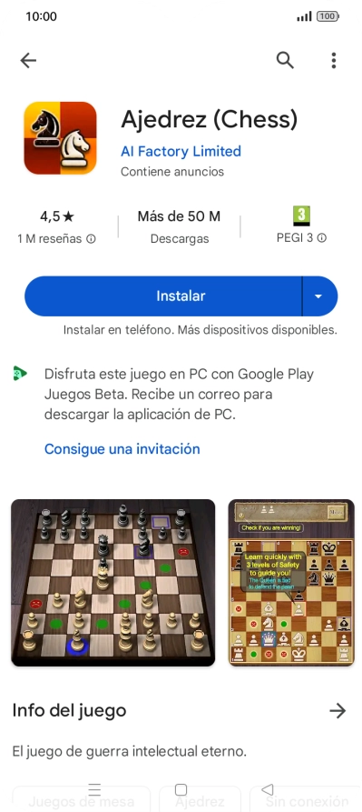 Pulsa Instalar y sigue las indicaciones de la pantalla para instalar la app.