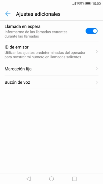 Pulsa Llamada en espera para activar o desactivar la función.