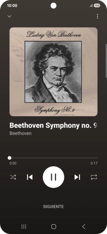 Pulsa la flecha hacia la derecha para ir al archivo de música siguiente.