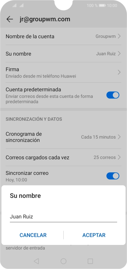 Introduce el nombre deseado y pulsa ACEPTAR.