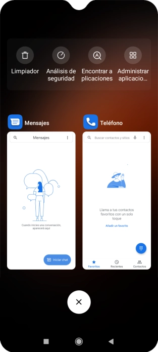 Para cerrar una sola aplicación en ejecución, desliza el dedo hacia la derecha sobre la aplicación deseada.