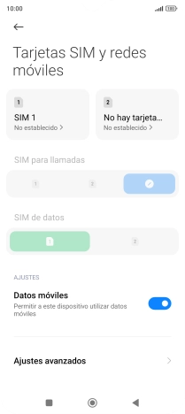 Pulsa el nombre de la tarjeta SIM.