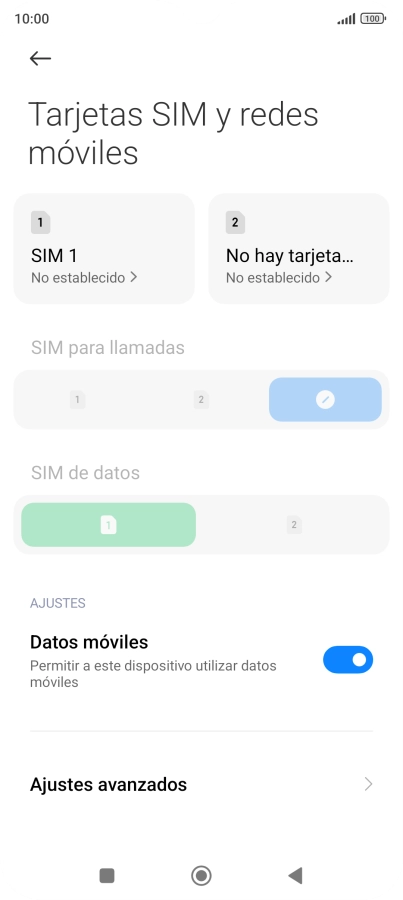Pulsa el nombre de la tarjeta SIM.