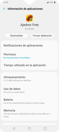 Pulsa Almacenamiento.
