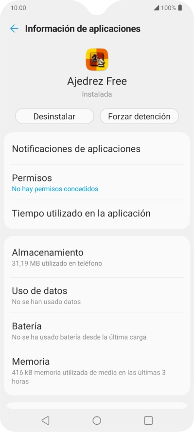 Pulsa Almacenamiento.