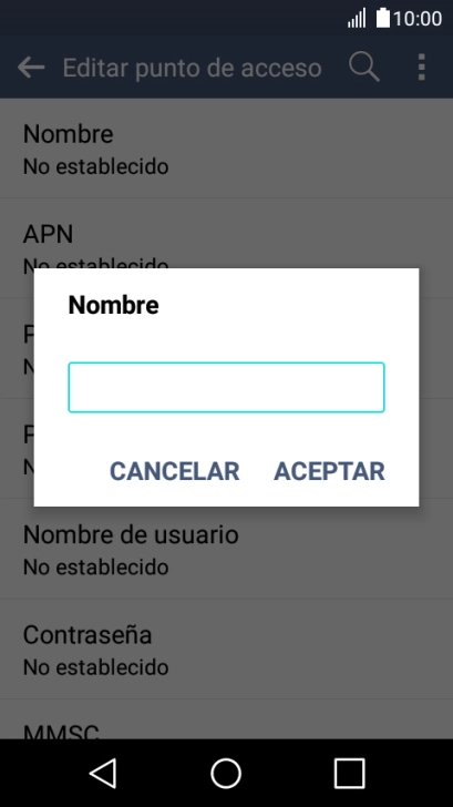 Introduce Vodafone Internet y pulsa ACEPTAR.
