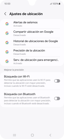 Pulsa Precisión de la ubicación.