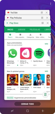 Para cerrar una sola aplicación en ejecución, desliza el dedo hacia la derecha sobre la aplicación deseada.