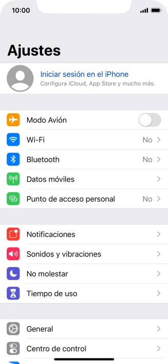 Pulsa Iniciar sesión en el iPhone.