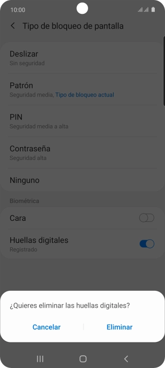 Pulsa Eliminar.