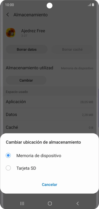 Pulsa el nombre de la tarjeta de memoria.