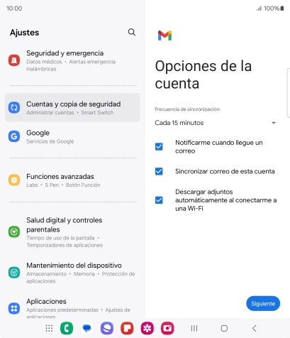 Si aparece en la pantalla esta imagen, tu cuenta de correo electrónico ha sido reconocida y configurada automáticamente. Sigue las indicaciones de la pantalla para introducir más información y terminar la configuración.