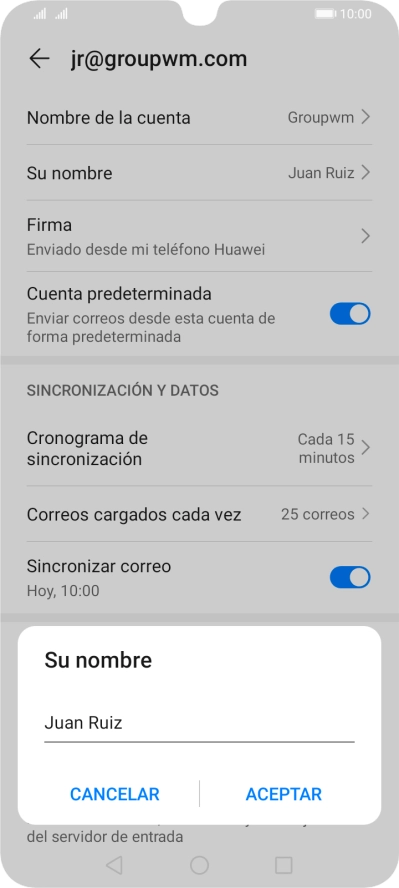 Introduce el nombre deseado y pulsa ACEPTAR.