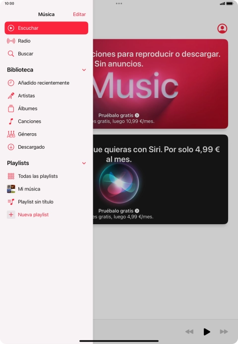 Pulsa la lista de reproducción deseada.